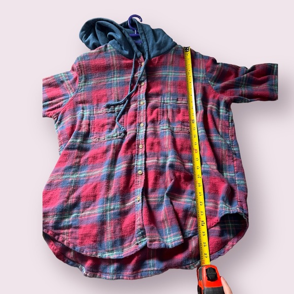 American eagle size Large soft flannel hoodie - Picture 6 of 8
